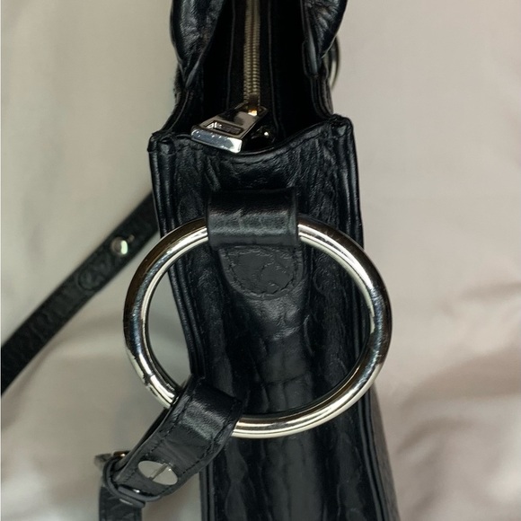 2 for $48 Nunoo Small New Zealand Moon Chiara Black Textured Crossbody Bag - Picture 4 of 5